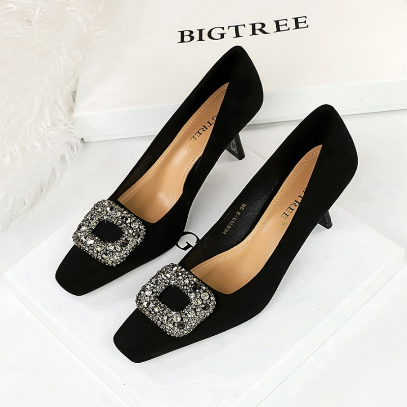 Fashion fine-root square head high-heeled shoes for women