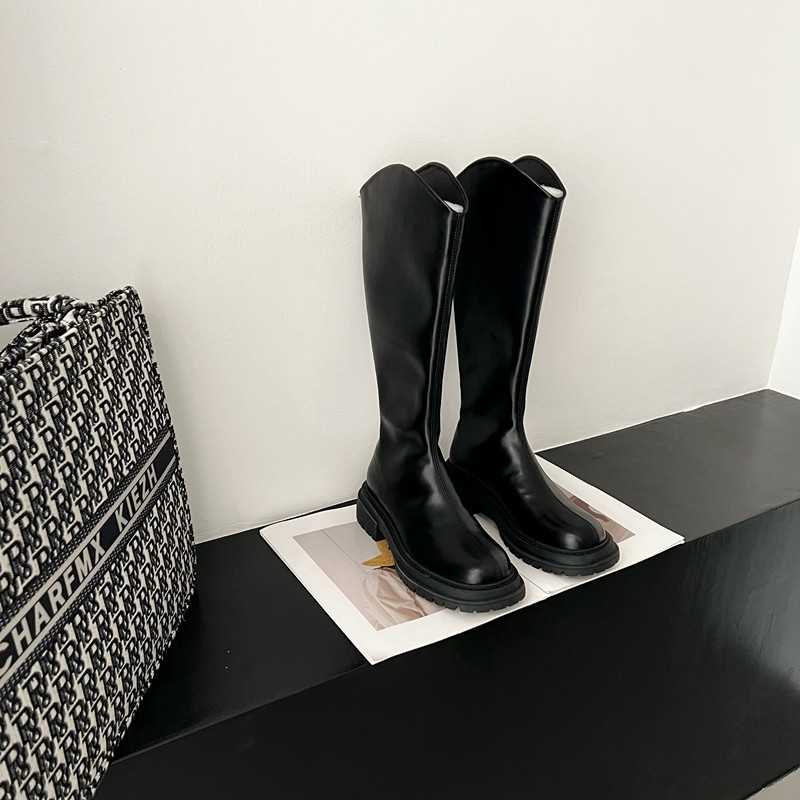 Heighten all-match retro thigh boots thick winter boots