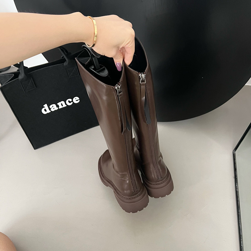 Heighten all-match retro thigh boots thick winter boots