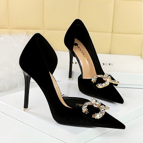 Low fine-root shoes banquet bow high-heeled shoes