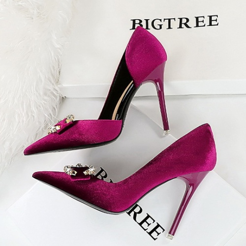Low fine-root shoes banquet bow high-heeled shoes