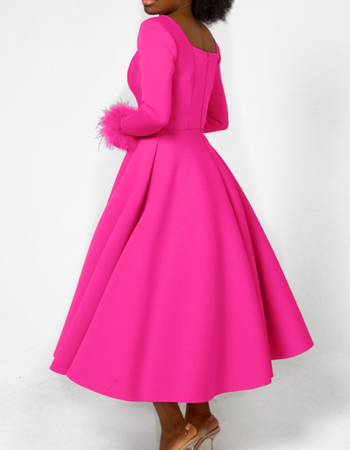 Elegant big skirt formal dress winter temperament dress