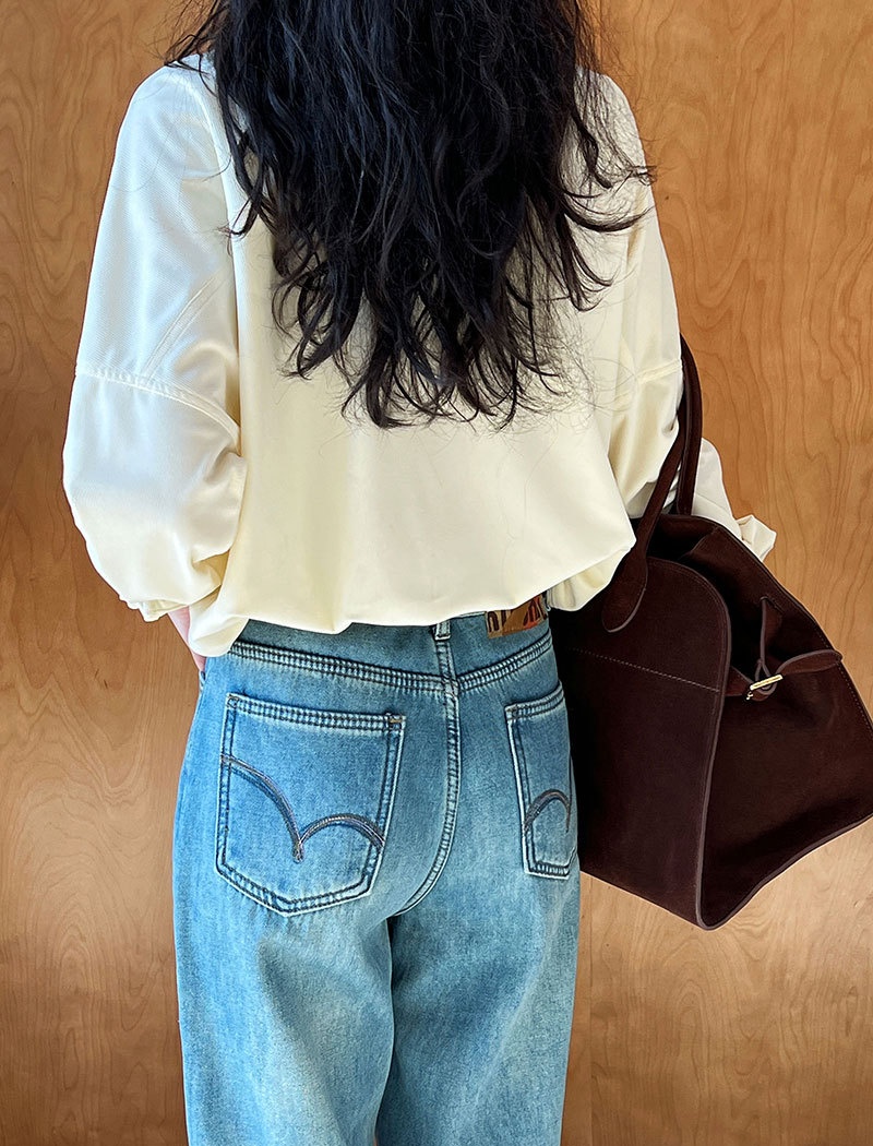 Minimalist Japanese style corduroy shirt for women