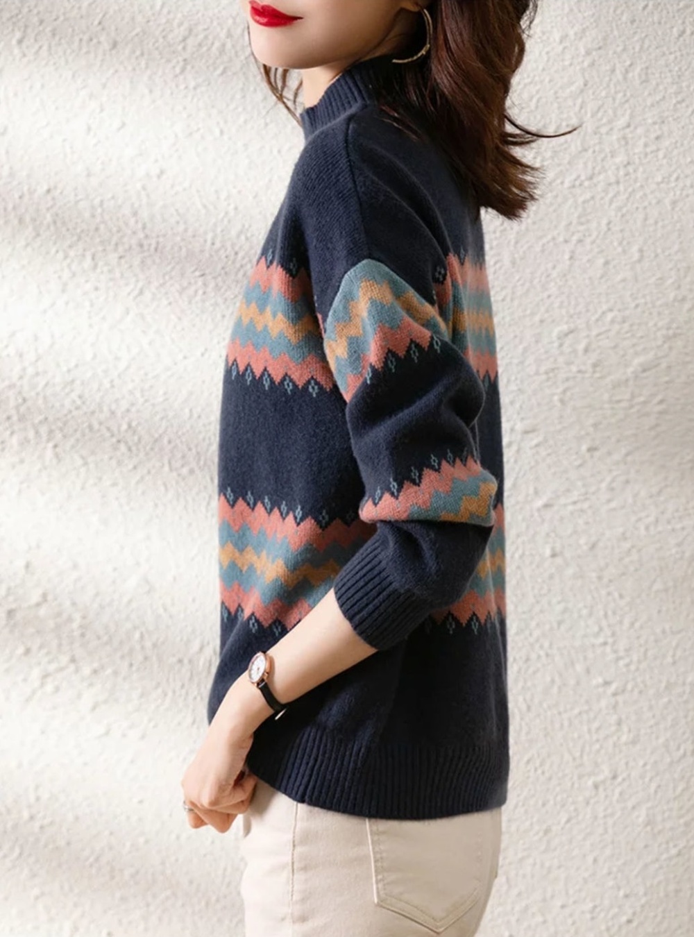 Western style sweater bottoming shirt for women
