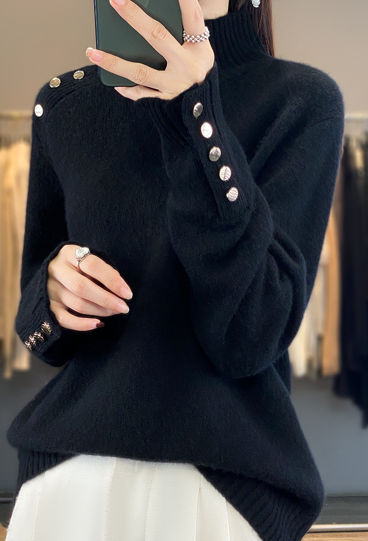 Wool dingkou bottoming shirt pullover sweater for women