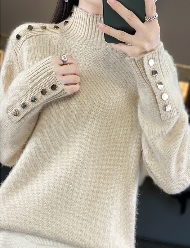 Wool dingkou bottoming shirt pullover sweater for women