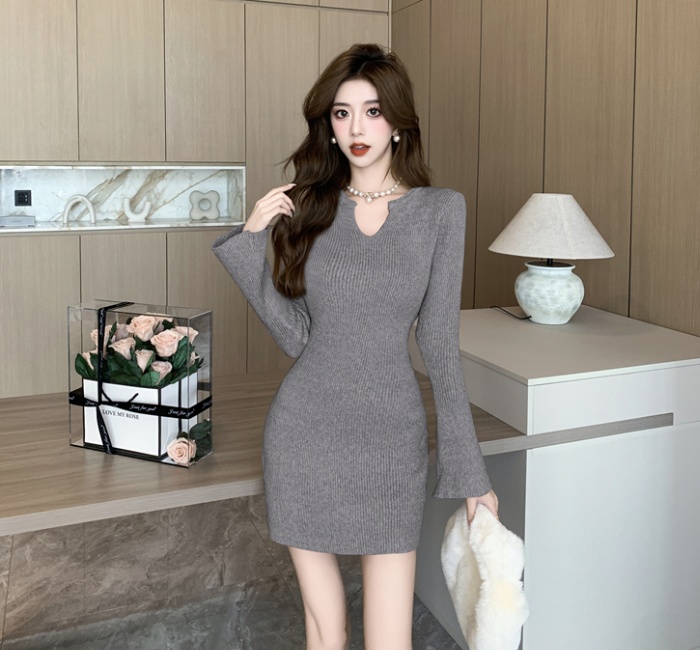 Autumn and winter T-back dress for women