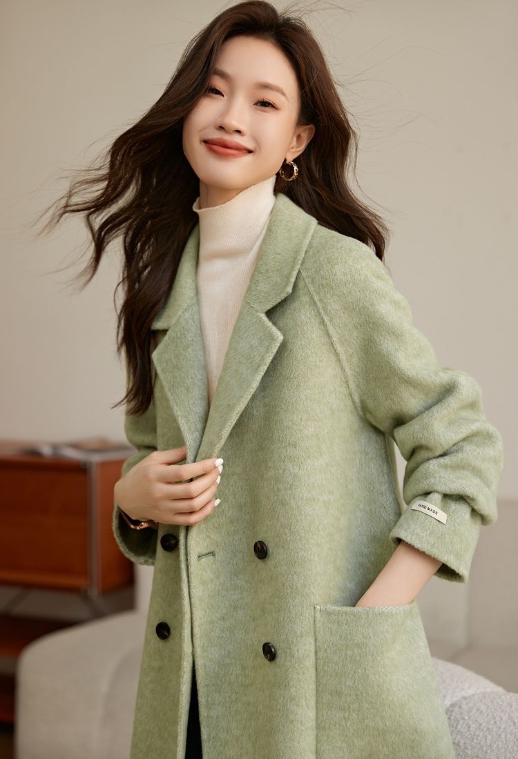 Winter overcoat cashmere woolen coat for women