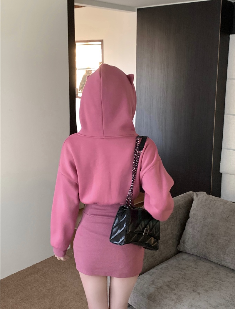 Package hip hooded long sleeve dress slim barbie hoodie