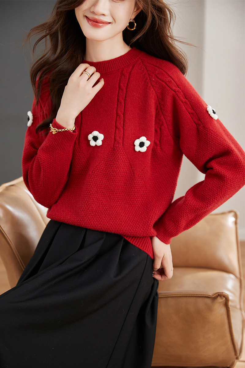Small fellow sweater knitted tops for women