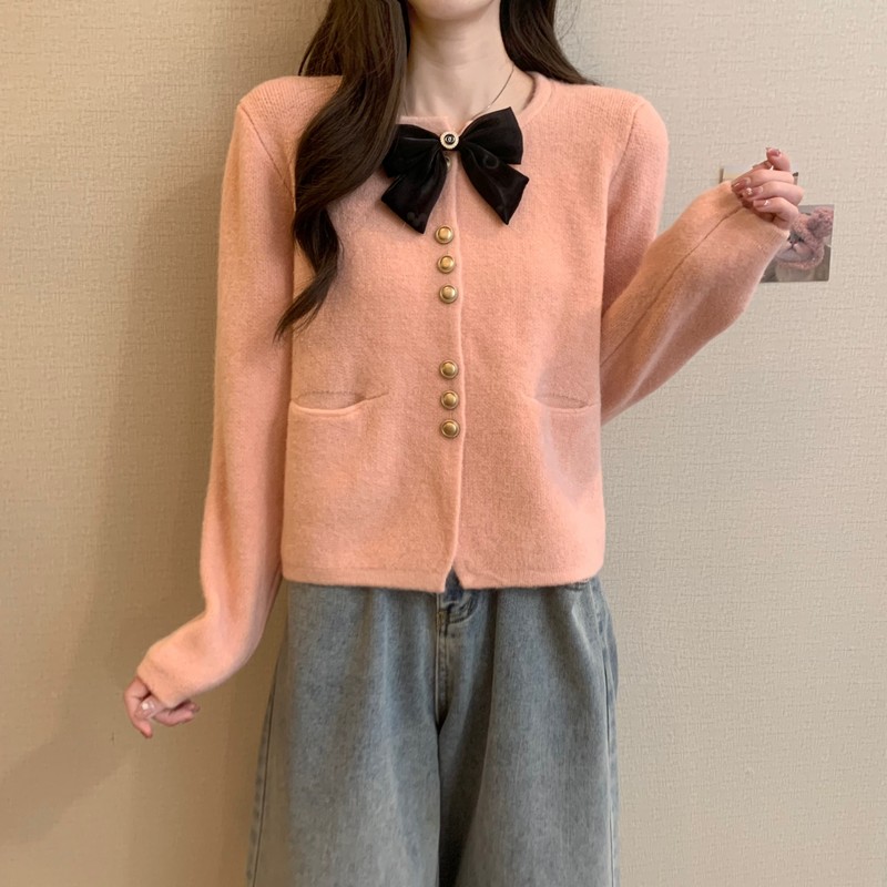 Autumn and winter all-match coat bow loose sweater
