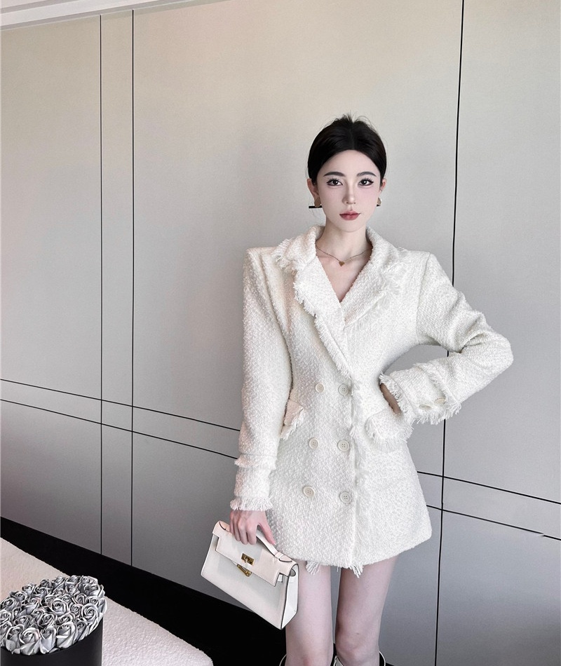 Thick chanelstyle business suit pinched waist jacket