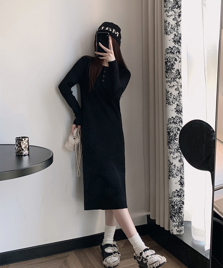 Autumn and winter long overcoat temperament dress for women