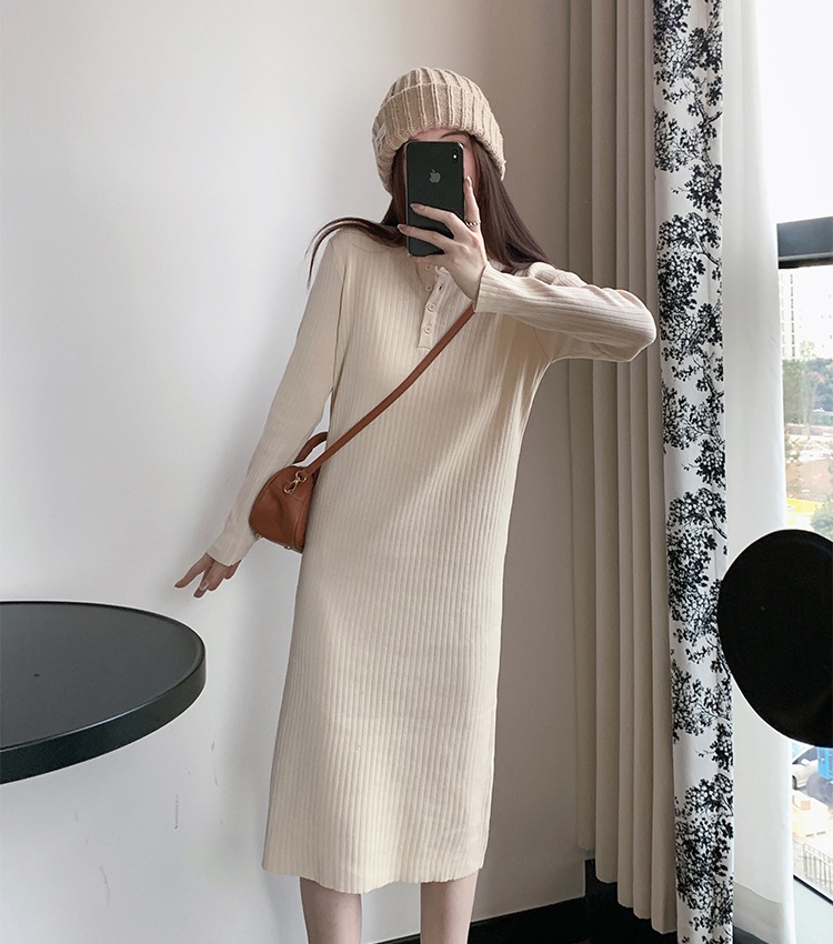 Autumn and winter long overcoat temperament dress for women