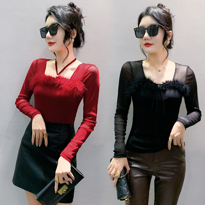 Western style T-shirt bottoming shirt for women