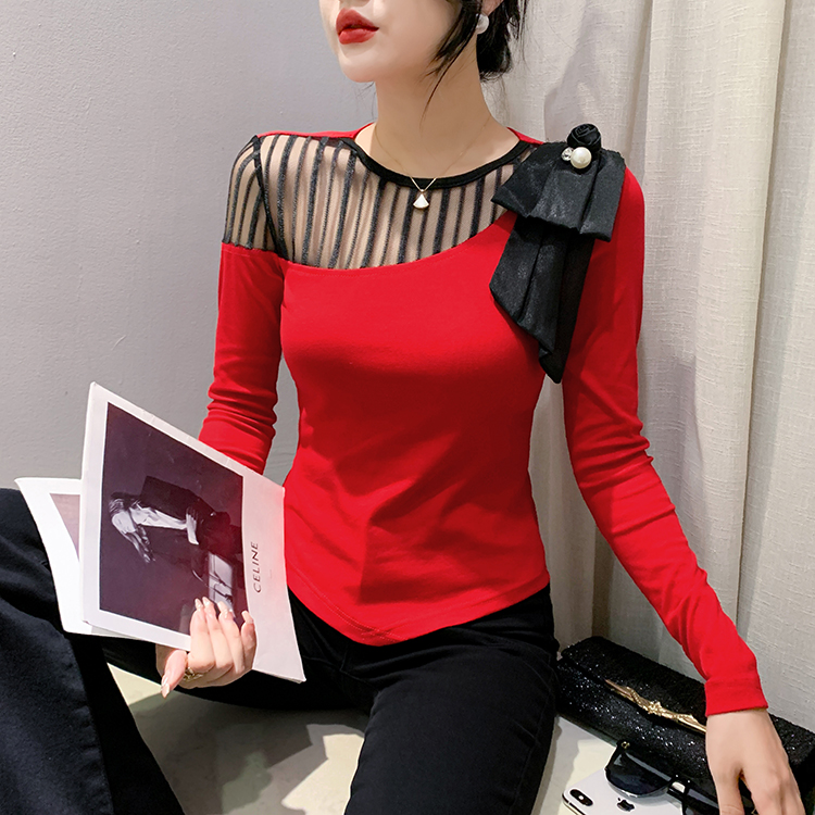 Spring and autumn small shirt slim tops for women