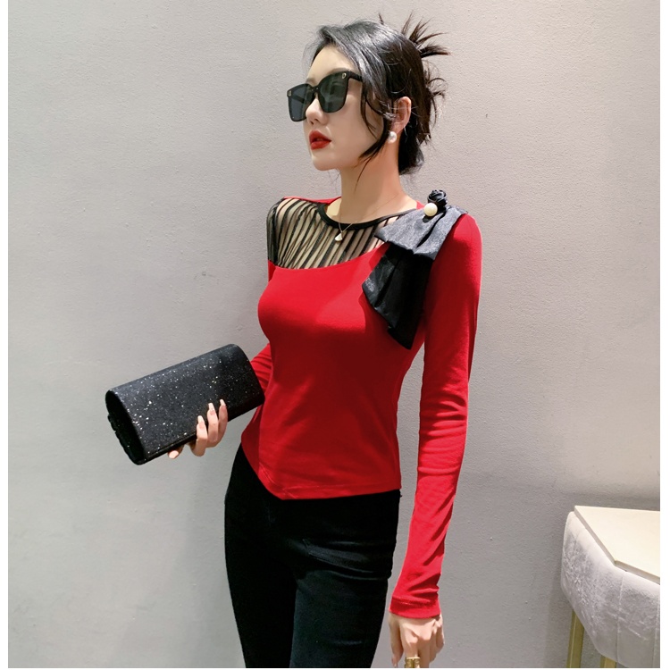 Spring and autumn small shirt slim tops for women