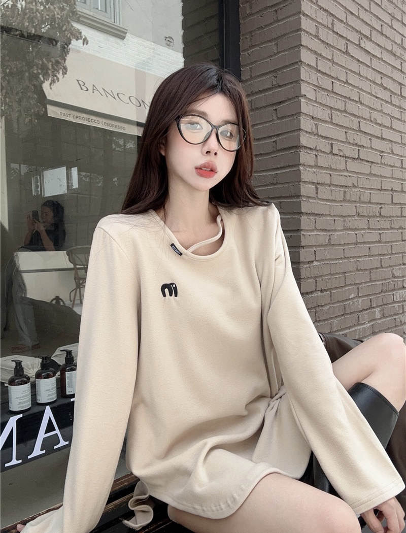 Long autumn and winter low collar bottoming shirt