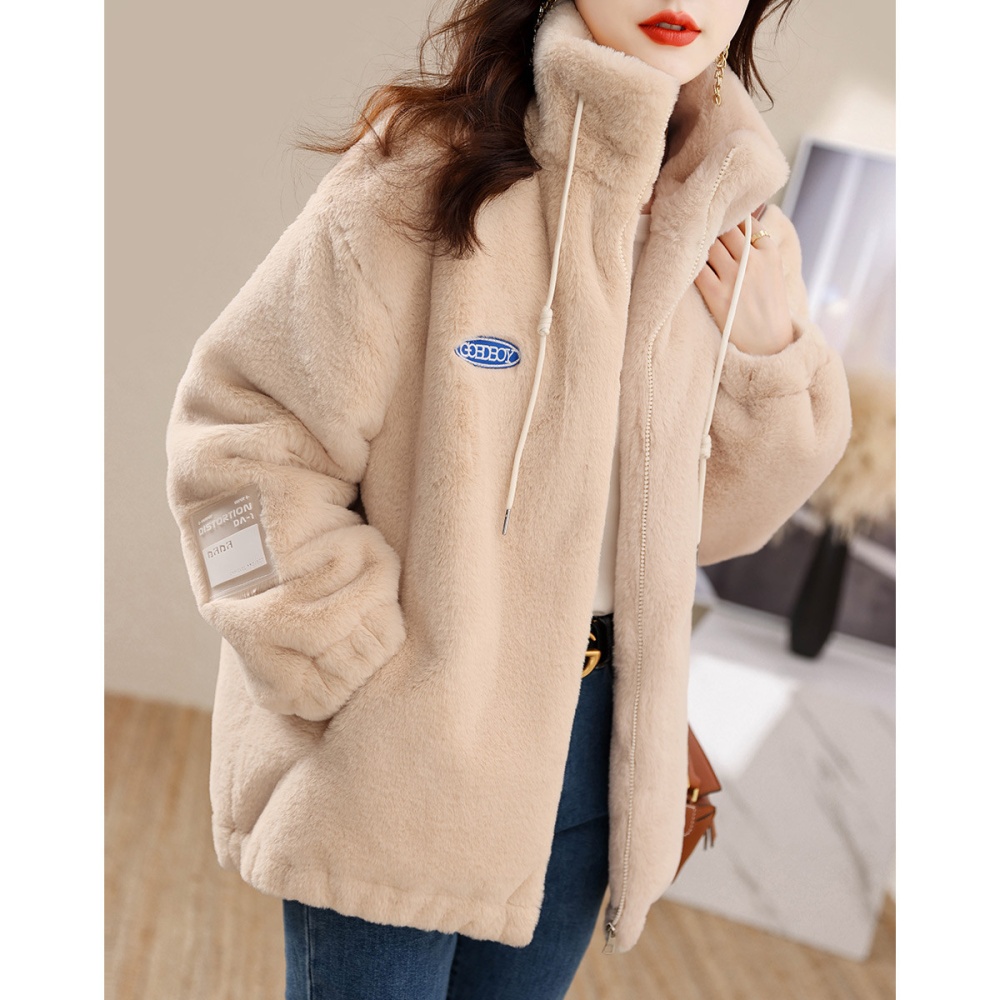 Thermal temperament zip windproof winter cotton coat