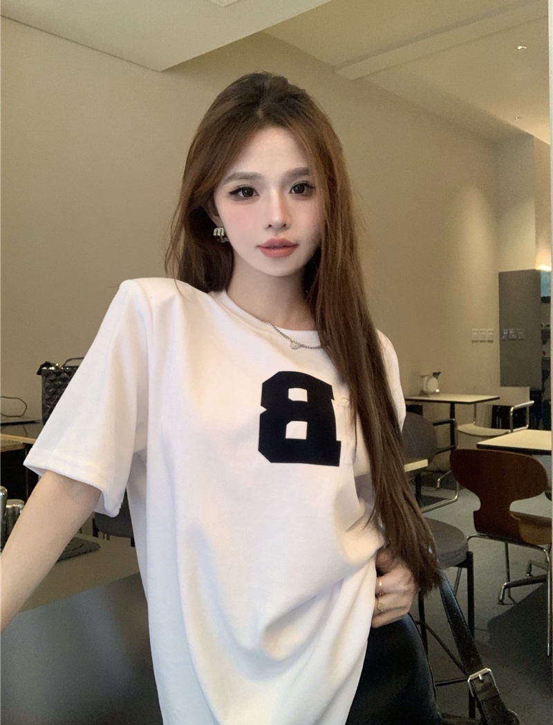 Thick letters Casual printing T-shirt for women