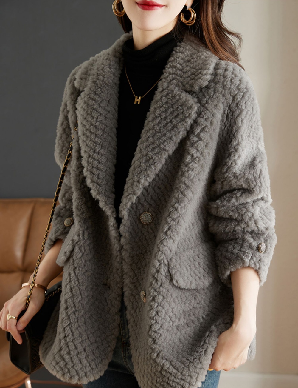 Thick autumn and winter overcoat short coat for women