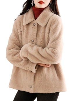 Lambs wool elmo coat winter fur coat for women
