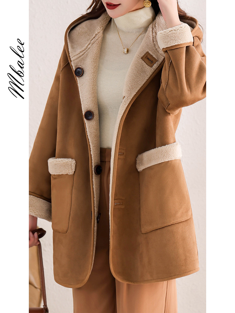 Long hooded coat wear winter fur coat for women