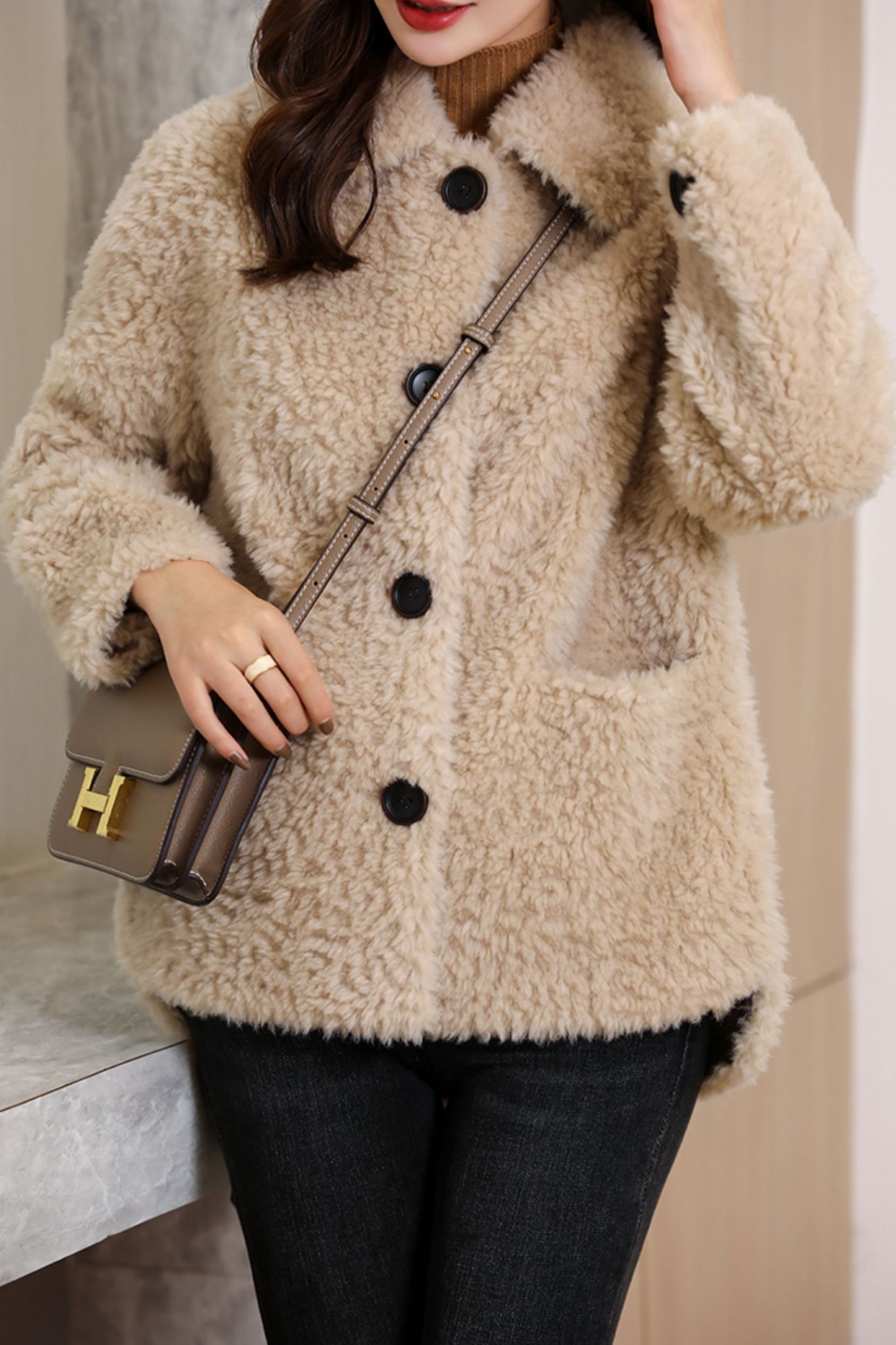 Autumn and winter overcoat fur coat for women