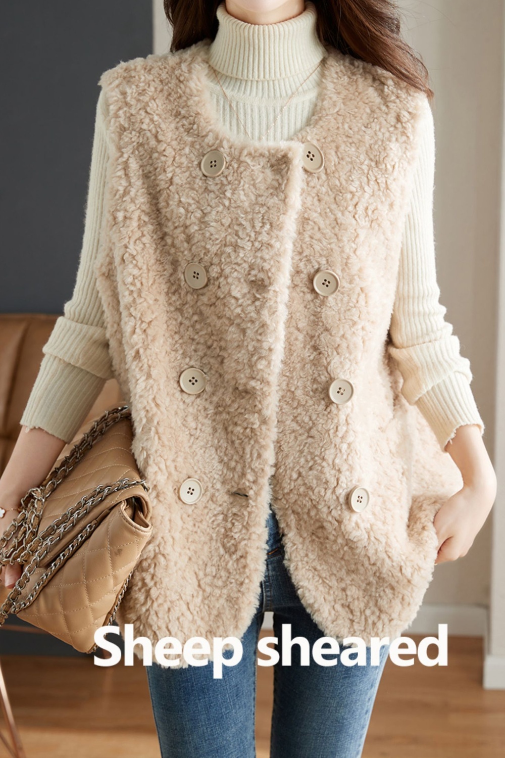Fashion velvet jacket waistcoat winter fur coat for women