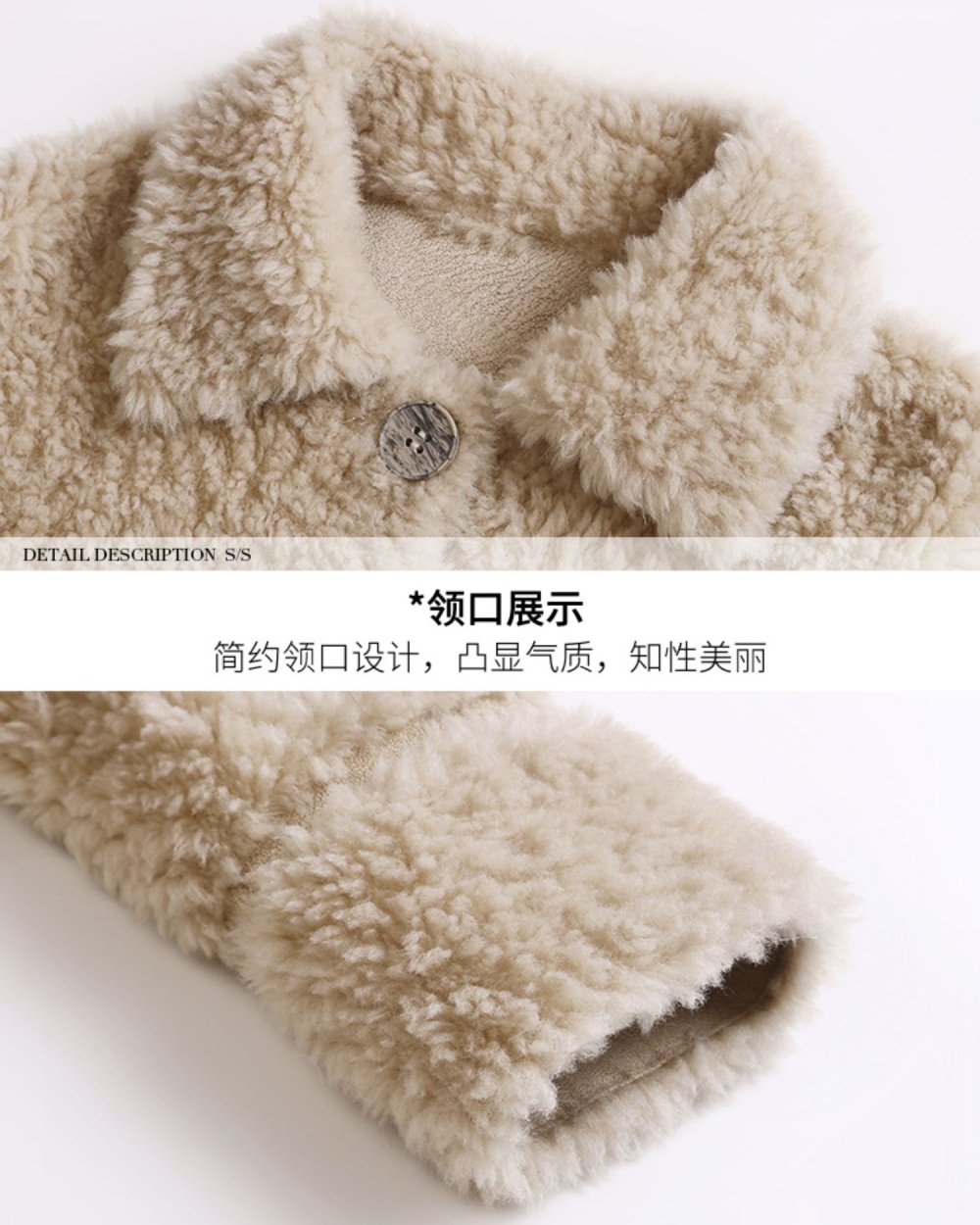 Long winter coat lambs wool light fur coat for women