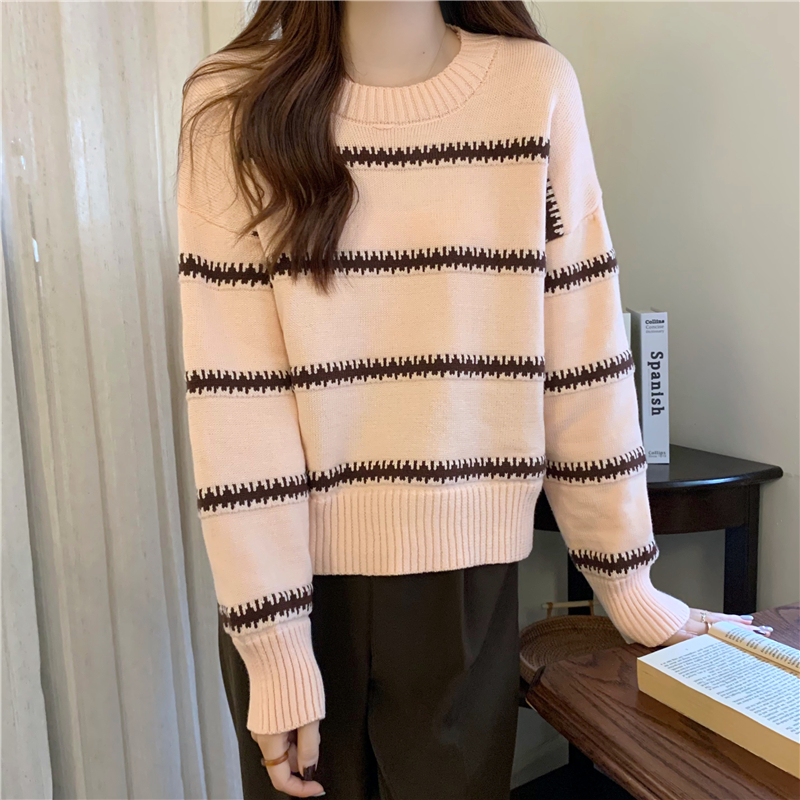 Retro lazy sweater autumn and winter loose tops