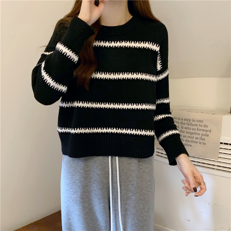 Retro lazy sweater autumn and winter loose tops