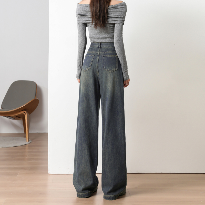 Drape loose high waist supersoft fold lengthen long pants