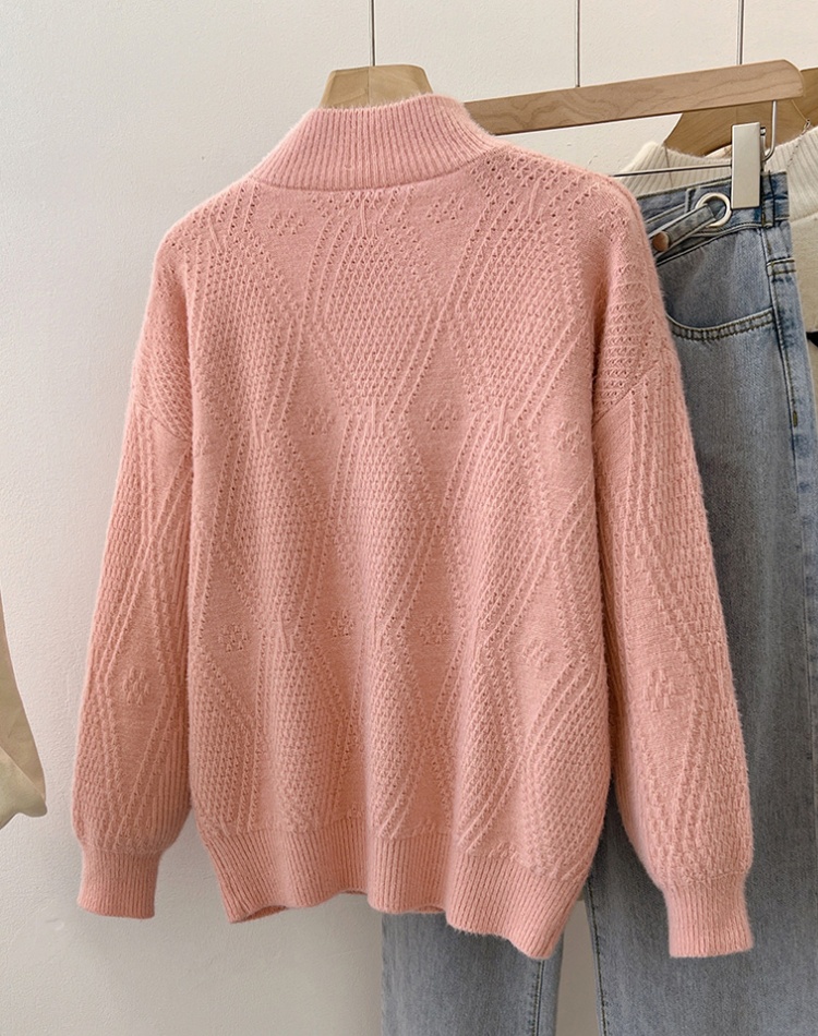 Sweet half high collar sweater for women