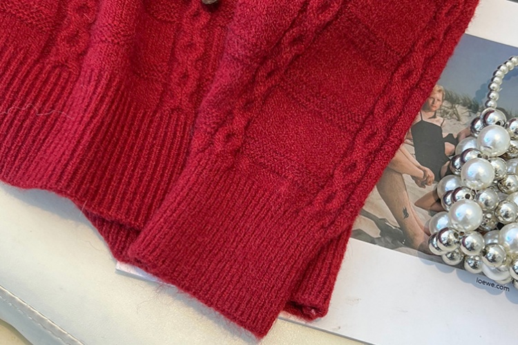 Show young autumn and winter red sweater for women