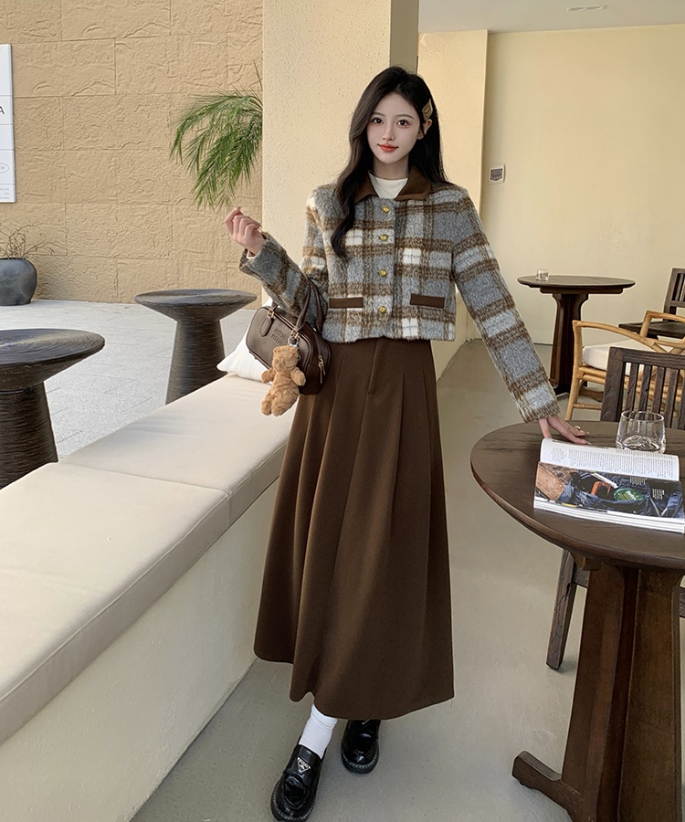 Large yard long skirt fashion jacket 2pcs set for women