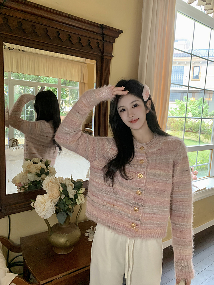 Chanelstyle large yard sweater thick coat for women