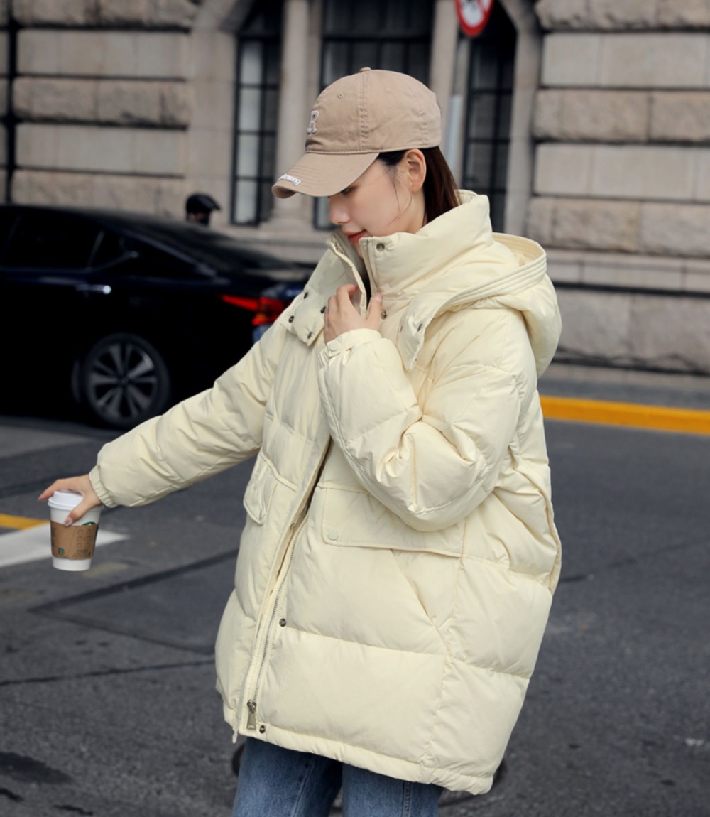 Thick white bread clothing long winter down coat