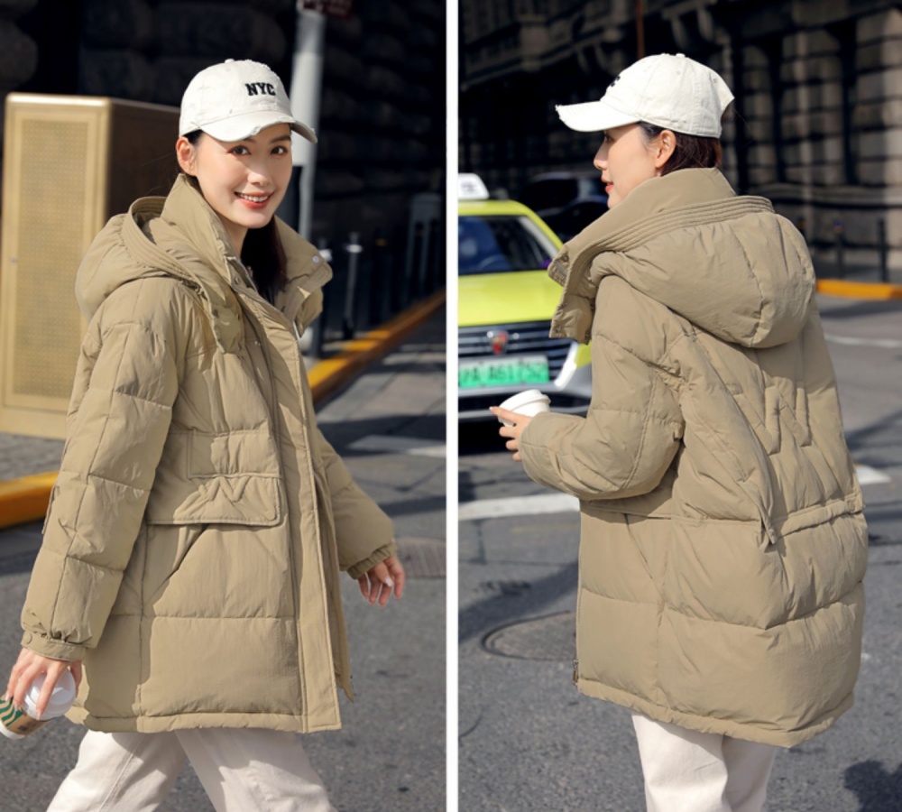 Thick white bread clothing long winter down coat