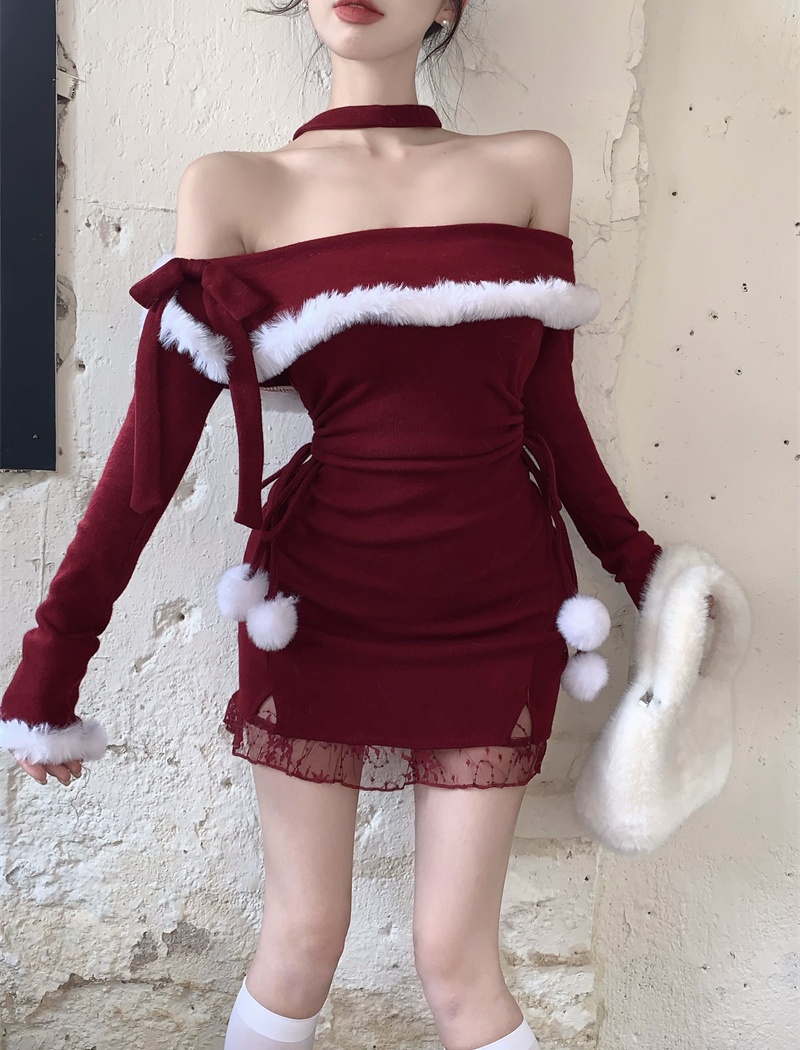 Elmo christmas flat shoulder dress