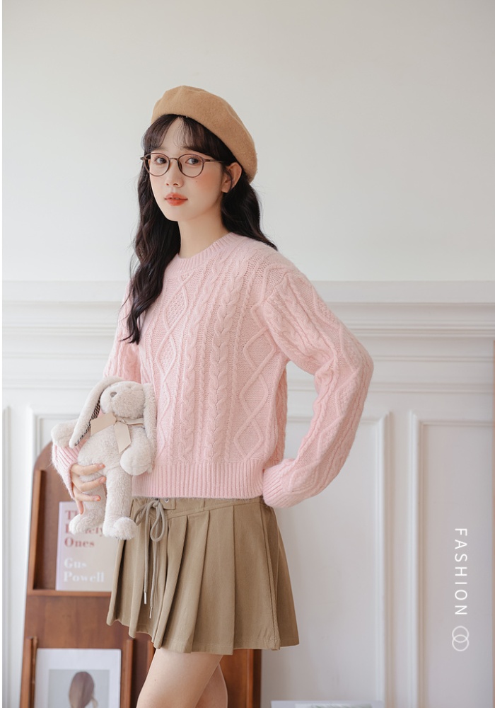 Big red all-match pullover slim commuting thick maiden sweater
