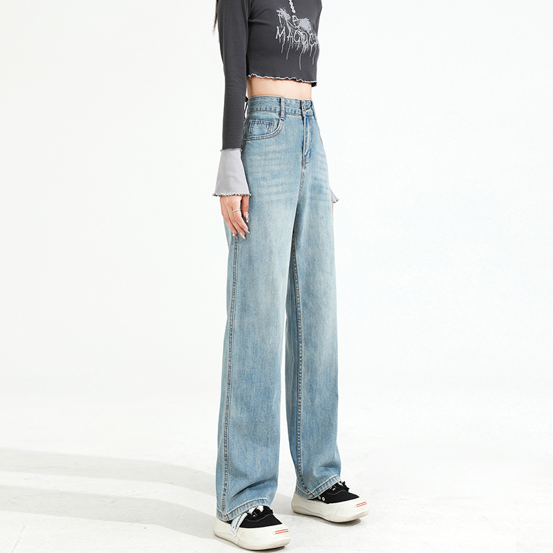 Autumn and winter slim jeans mopping wide leg pants