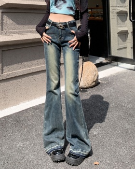 High quality retro jeans slim elasticity long pants