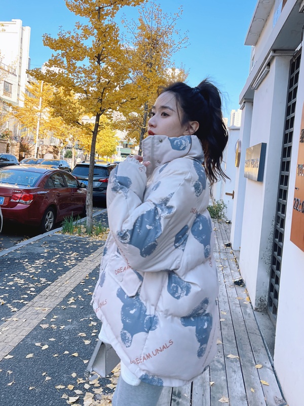 Down Korean style bread clothing winter student coat for women