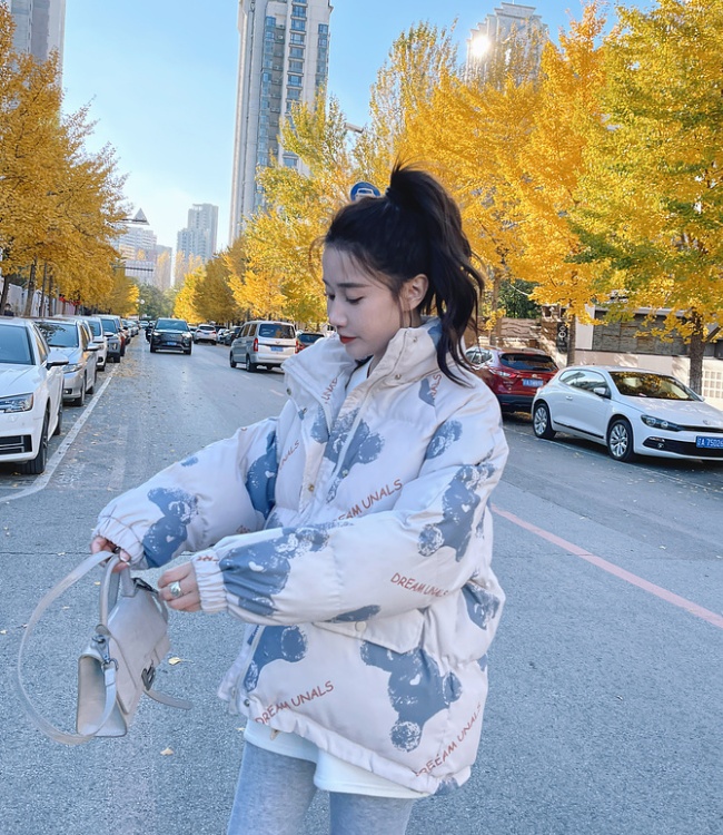 Down Korean style bread clothing winter student coat for women