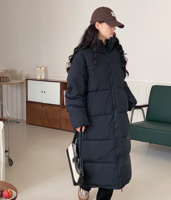 Exceed knee down coat loose cotton coat for women