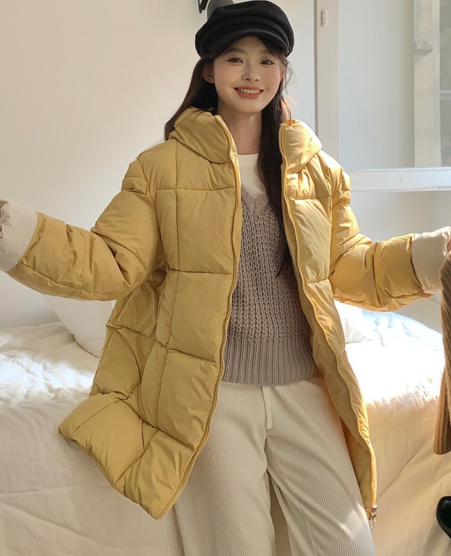 Cuff mixed colors cotton coat loose coat for women