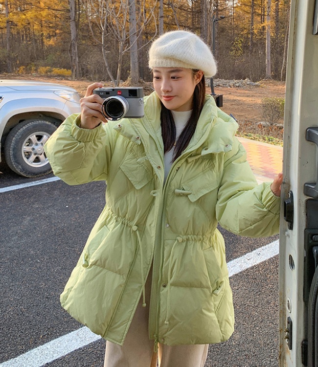 Winter horn buckle down coat Korean style coat