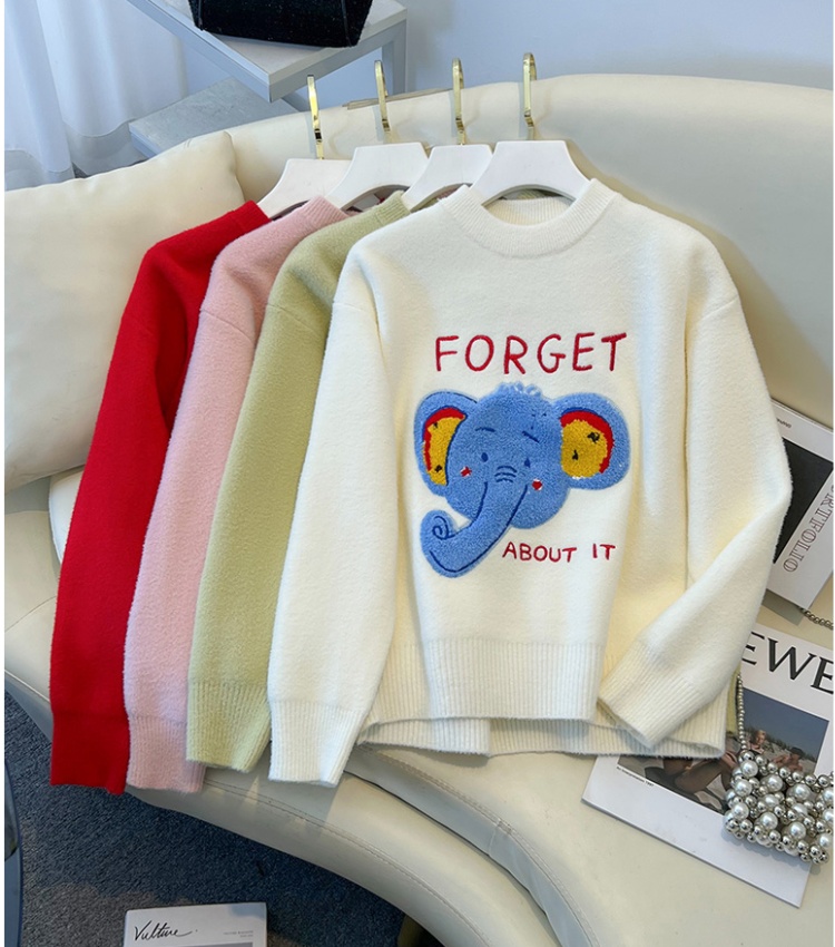 Lovely thick autumn and winter cartoon sweater for women