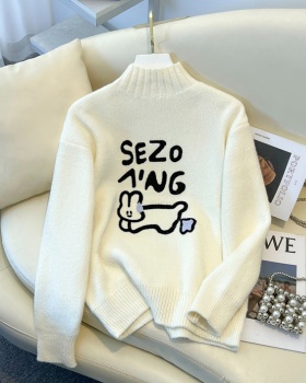 Autumn and winter letters pullover embroidery sweater for women